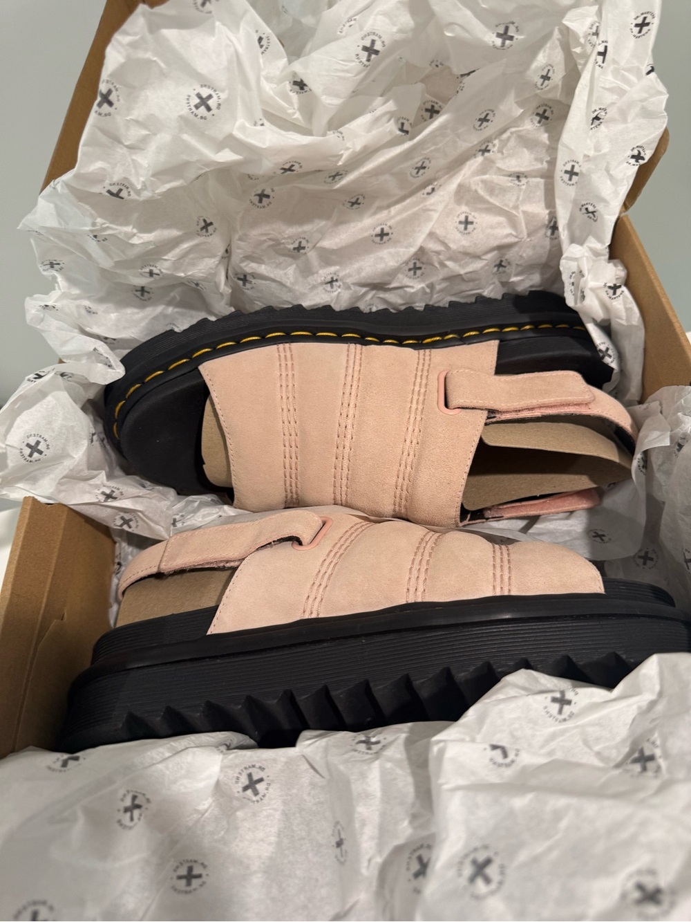 Dr. Martens Kole Powder Pink Hi-Suede Womans Sandal